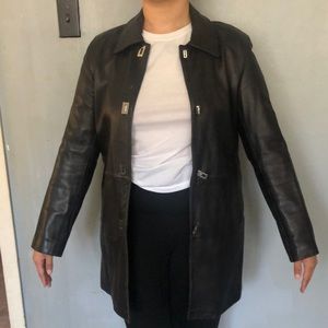 Black size small woman’s leather coat
